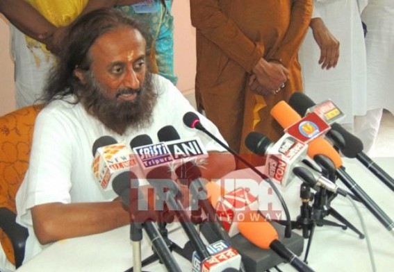 Spiritual leader Ravisankar held press meet at state guest house  